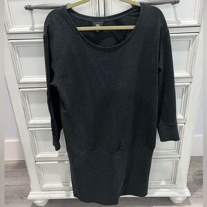 Black 3/4 sleeve Sporty Dress or Tunic Top.